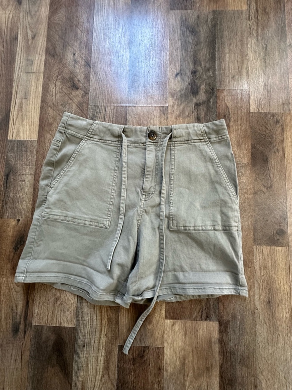 BKE Olive Green Drawstring Utility Shorts